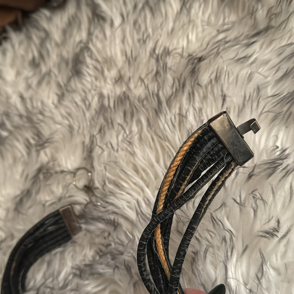 Vintage Beaded Metal Belt Gold Silver Bronze Tone - Picture 3 of 5